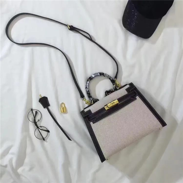 fashion custom canvas color contrast crossbody bag high quality single shoulder bag string female handbag c264