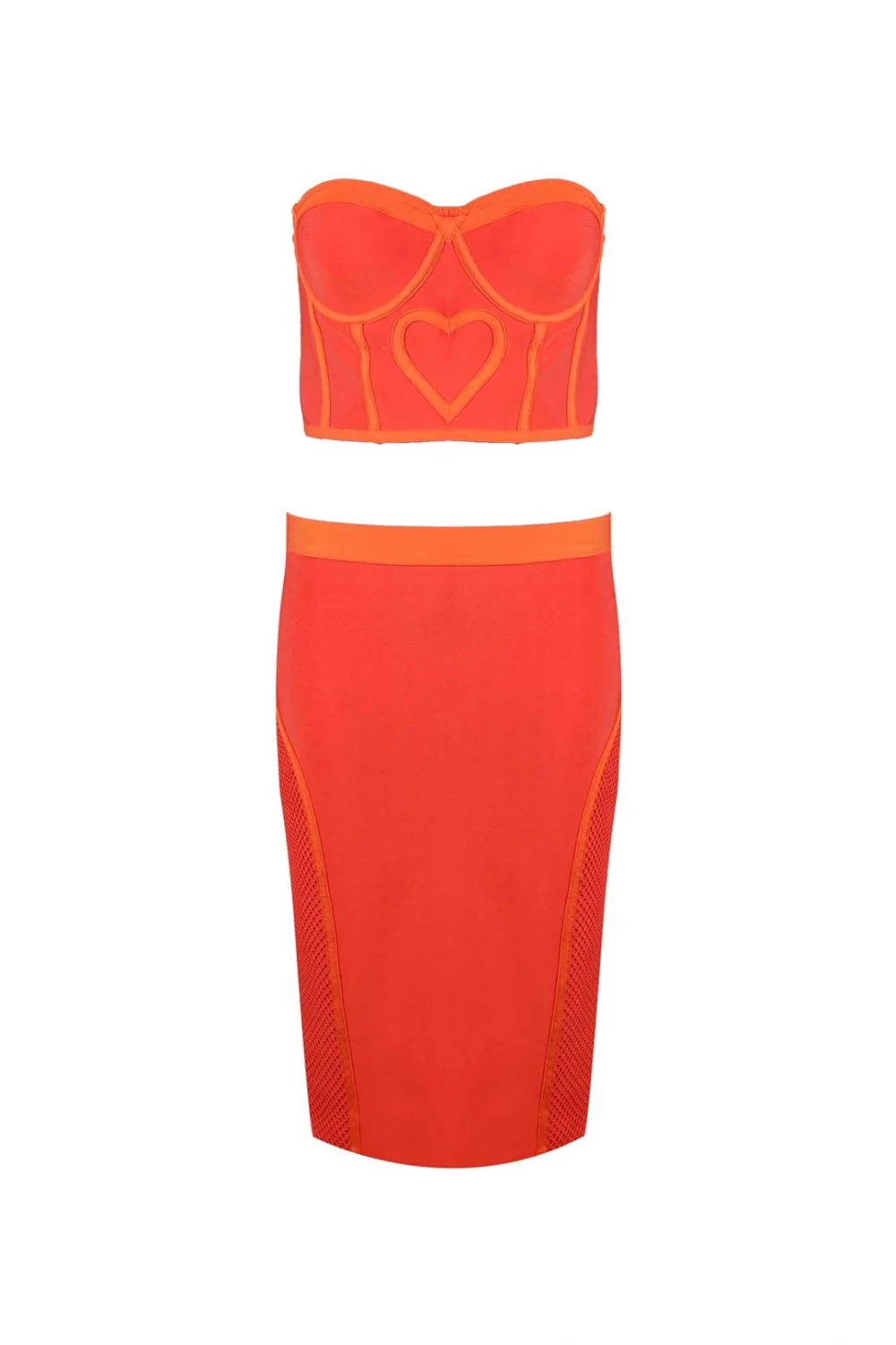 Sexy КРАСНЫЙ 2018 женская Новый Стиль Без Бретелек Bodycon Колен 2 ШТ. НАБОР Бинты ПЛАТЬЕ |