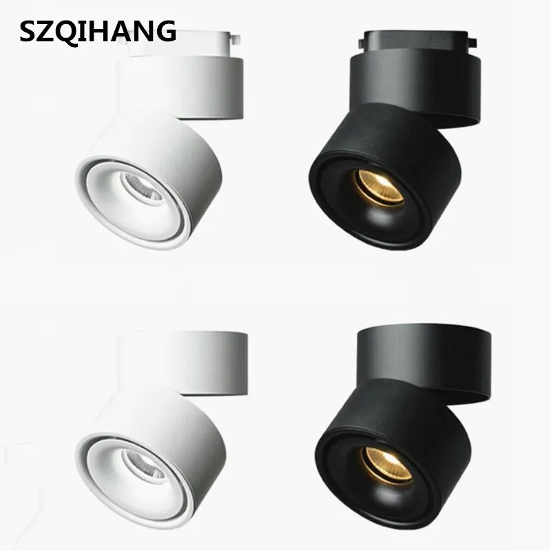 

Led Dimmable 15W COB LED Track Light Surface Mounted Ceiling Spot light 360 degree Rotation Recessed Ceiling Downlight