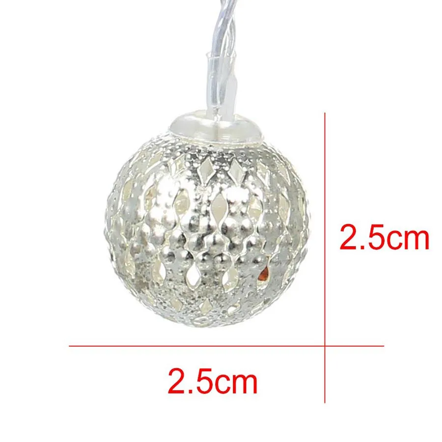 1-10m Iron Ball LED String Light Christmas Wedding Holiday Decoration String Fairy Light Indoor Outdoor Battery Sting Lamps (15)