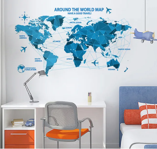 aliexpress : buy big global planet world map wall sticker diy