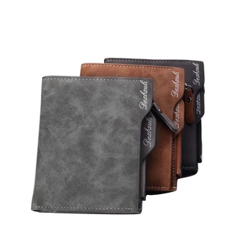 

Men Wallet Leather Men's Wallet Multi-card Vertical Retro Zipper Wallet Card Purse