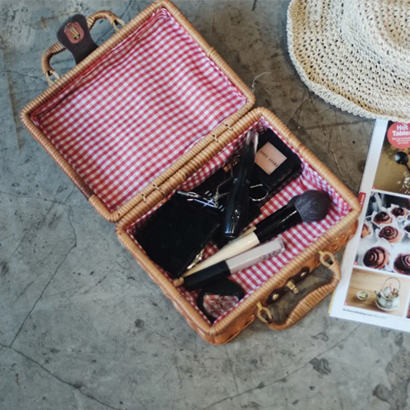 Women Vintage Ratten Bamboo Bags Bohemian Ladis Summer Beach Handbag Natural Knitted Female Bag Handmade Weave Tote SS3028 (11)