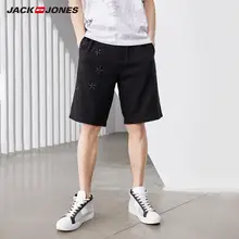 JackJones Мужская Звездная вышивка талии шнурок свободный крой хлопок шорты | 219115506