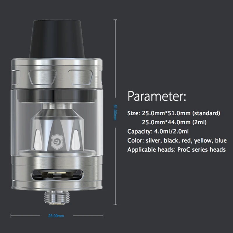 Атомайзер Joyetech ProCore Aries 4 мл черный с катушкой TFV8 ProC1 S 0 25 Ом|Атомайзеры электронных