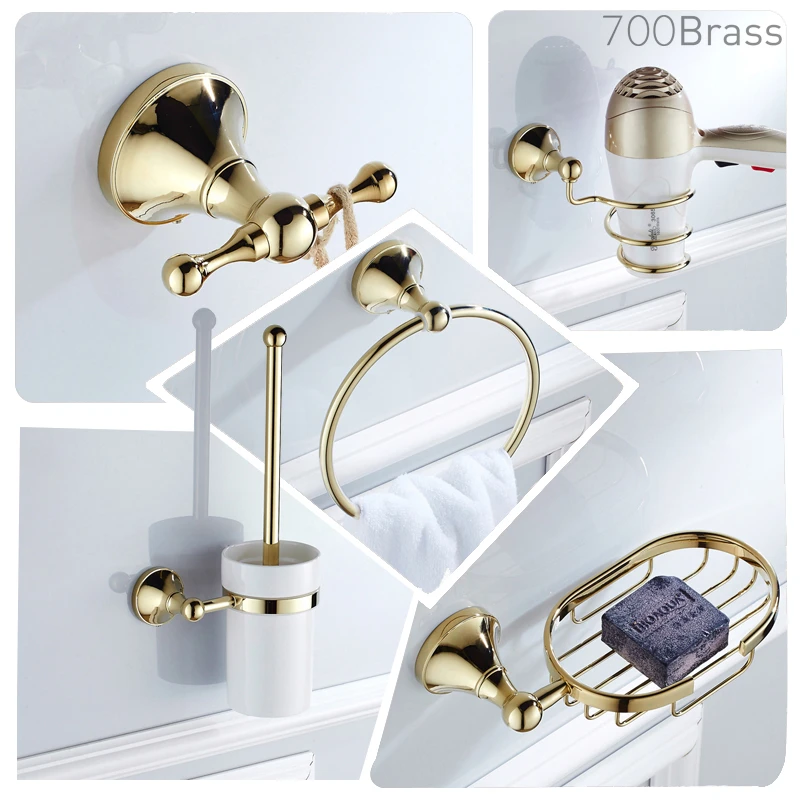 Luxury Gold Polished Bathroom Accessories Set Bath Hardware Towel Bar Holder Set Luxury Gold Polished Bathroom Accessories Set Bath Hardware Towel Bar Holder Set