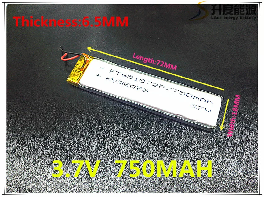 ! 3 7 V 750mah 651872 полимер литий-полимерный аккумулятор для GPS DVD PAD Электронная книга