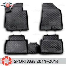 Коврики для Kia Sportage 2011~, Нескользящие полиуретановые грязеотталкивающие аксессуары для салона автомобиля