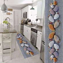 Else серый дерево на Коричневый Галька Камни 3d принт Нескользящая микрофибра моющаяся длинная дорожка коврик кухонные Коврики для прихожей