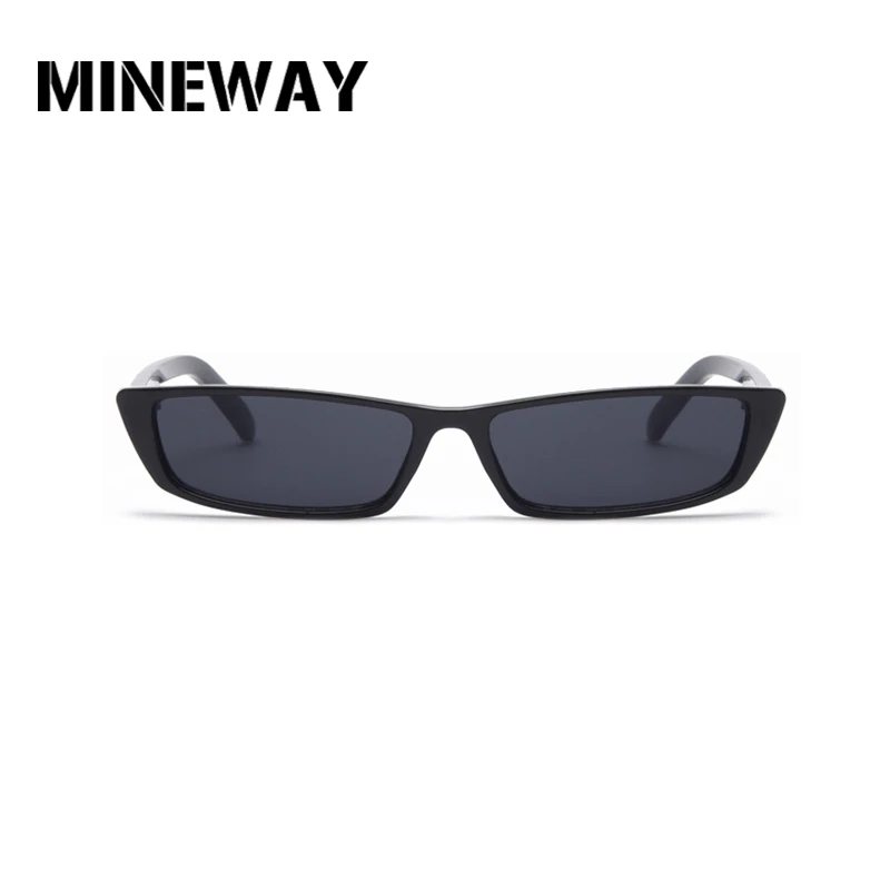 

MINEWAY 2018 Fashion Sunglasses Women Small Vintage Unique Design Rectangle Sun Glasses for Men Small Frame Retro Sunglass Oculo