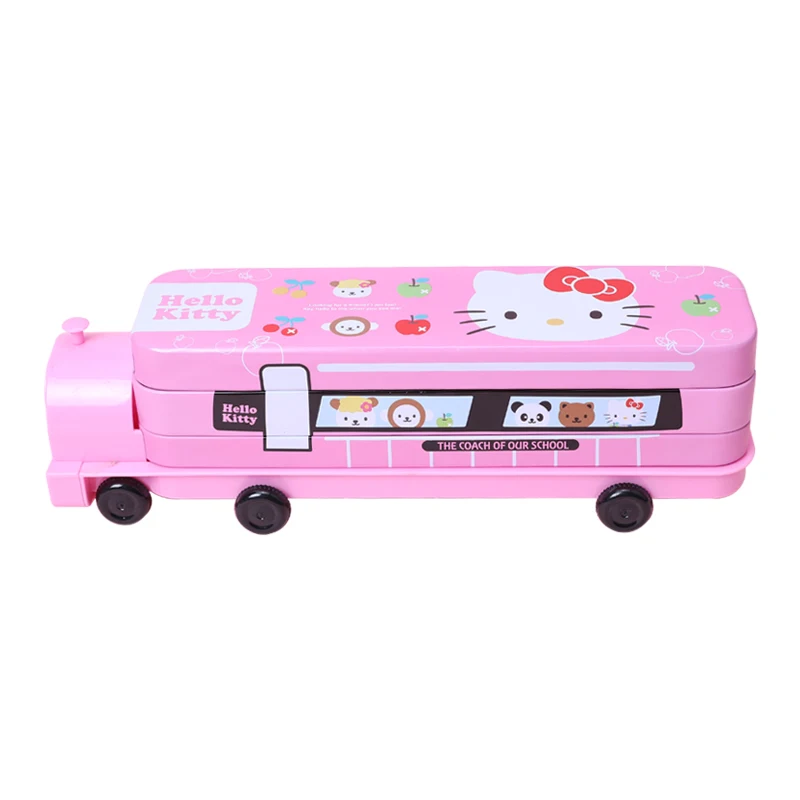 Пенал Hello kitty в форме поезда канцелярский чехол школьный поставщик многослойный