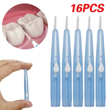 16 шт. зубная нить зубная щетка зубочистка нажимная межзубная щетка 0,7 мм Десна межзубная щетка ортодонтическая проволока чистка зубов
