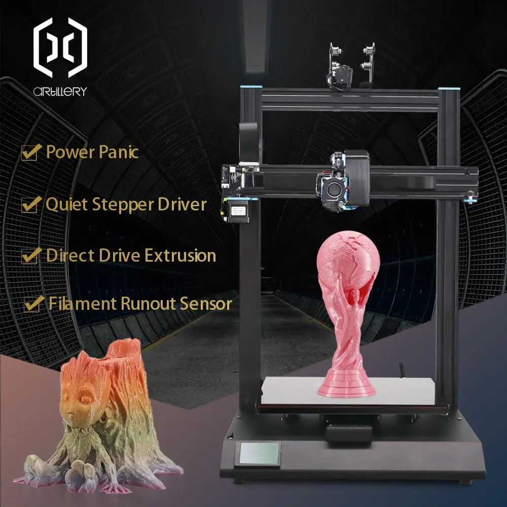 

2019 Artillery 3d printer kit Sidewinder X1 Ultra-quiet Driver Dual Z axis Resume Printing High speed 3d printer