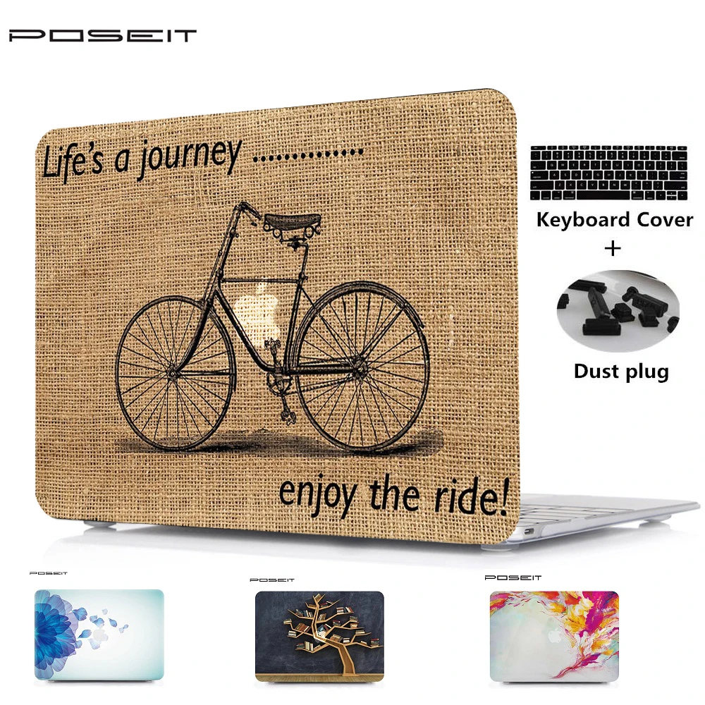 POSEIT For Alppe Macbook Pro 13 15 Touch Bar 13 15 Air 11 13 Pro 12 13 15 Retina Laptop Shell+Keyboard Cover+Dust plug