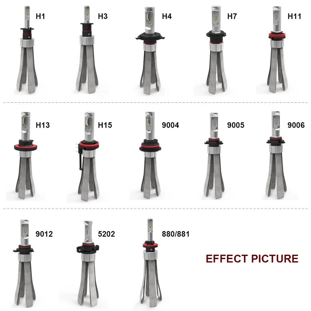 

Car LED Headlight 12V 6000K 80000LM With Cold White Hi/Lo H15 9004 9007 9006 H8 H9 H1 H11 H3 H7 880 881 Car Headlamp 8C LED Bulb