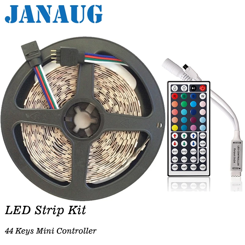 DC12V Светодиодные ленты 5050 RGB + 24key/44Key ИК пульт дистанционного cotroller 60 Светодиодный