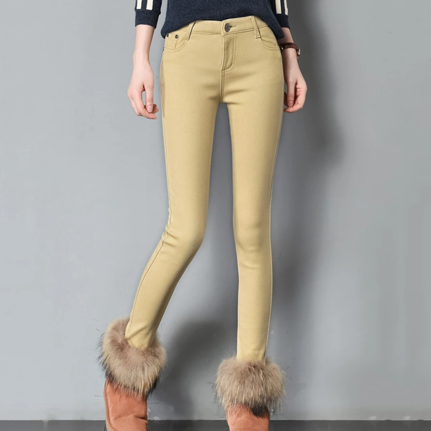 Weweya/белые зимние джинсы с высокой талией для женщин; теплые плотные вельветовые узкие джинсы-карандаш; женские брюки плюс кашемировые разноцветные джинсы
