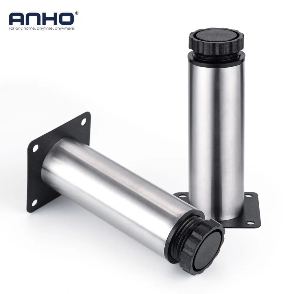 ANHO 4 قطعة 12 سنتيمتر ارتفاع قابل للتعديل دعم الأثاث الساق الفولاذ المقاوم للصدأ ل أريكة السرير طاولة المطبخ مجلس الوزراء جولة المنزل اكسسوارا...