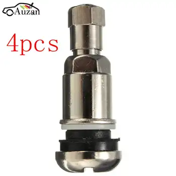 

4pcs Bolt In Silver Car Wheel Tyre Valves Fit Alloys + Dust Caps 5.2 x 0.5cm