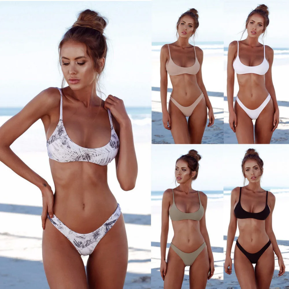 

2019 New Sexy Women Summer Swimwear Bikini Set Push-up Padded Bra Bathing beach Swimsuit Beachwear