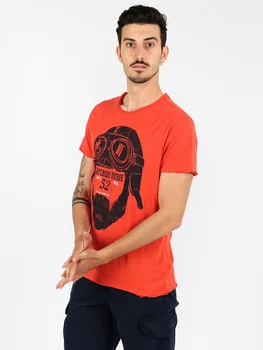 

T-shirts printed cotton hipster-Red