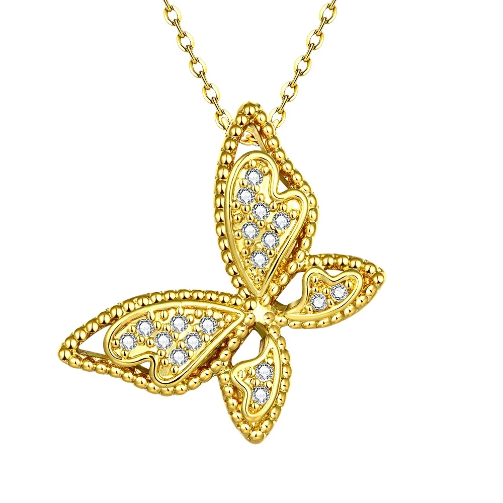 Wholesale Beautiful Butterfly Design Plating Gold Flexible Fairy