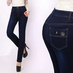 27-38 размер осень и зима женские облегающие джинсы прямые с высокой талией хлопок плюс размер джинсовые Джинсы женские s брюки для женщин
