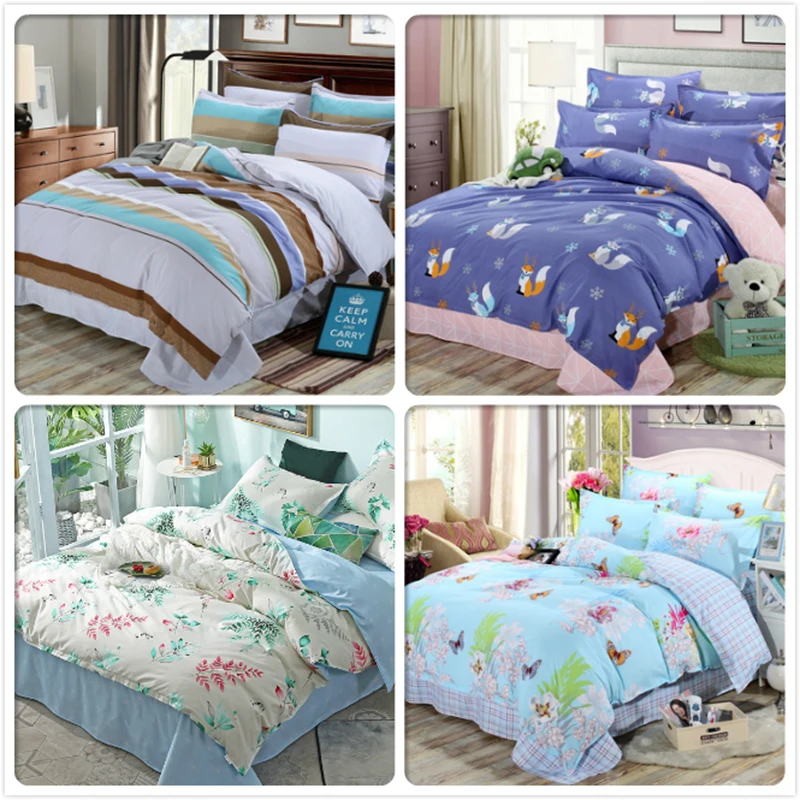 Bed Linen Duvet Cover Pillowcase 3pcs Bedding Set Kids Child Student Soft Cotton Bedlinen Single Twin Queen King Size Quilt Case