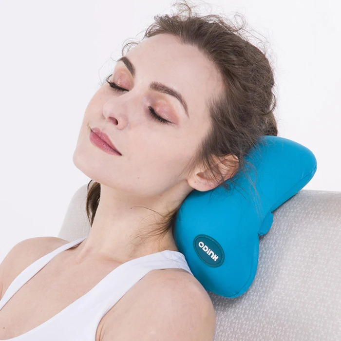 Electric Soft Green Square Massage Pillow Vibration Safe Neck Office