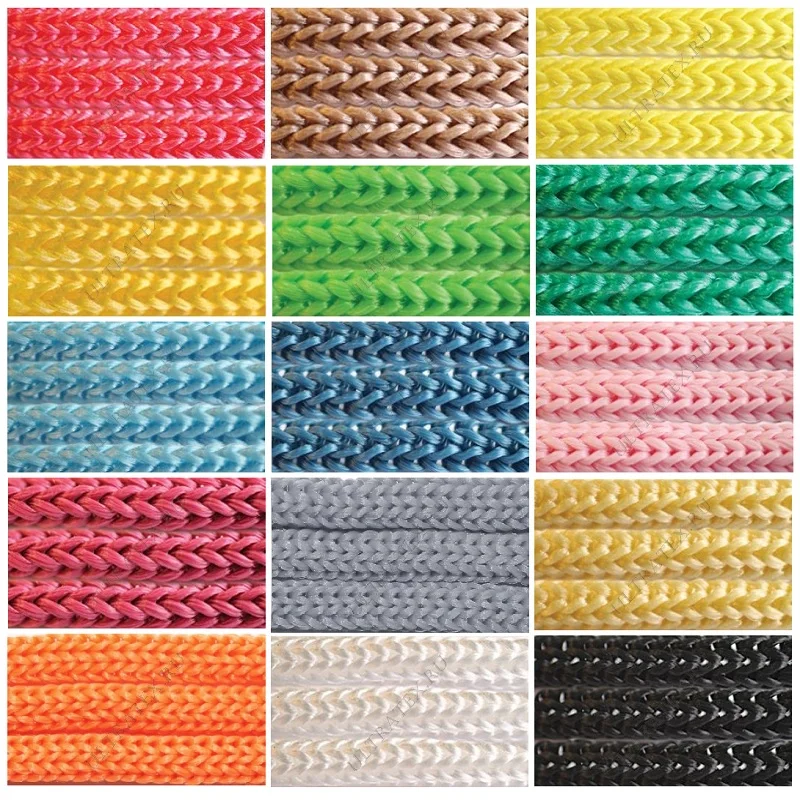 

5 mm polypropylene Cord 100 meters per roll Solid Color braided Cord Thread Decorative DIY Sewing rope Pipe