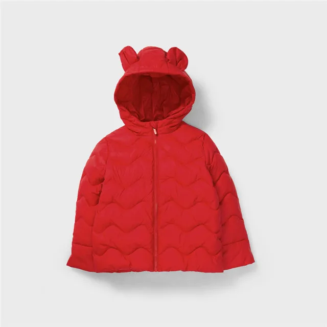 Balabala/Легкая Детская куртка-пуховик для девочек; детское зимнее пальто куртка с капюшоном верхняя одежда для детей 6, 8, 9, 10 лет - Цвет: Красный