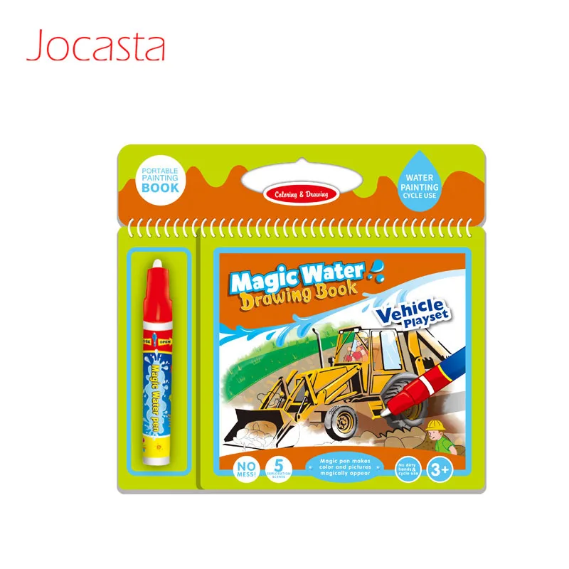 

Magic Water Drawing Book With Magic Pen Baby Painting Drawing Card Board Coloring Books for Kids Educational Toys for Children ]