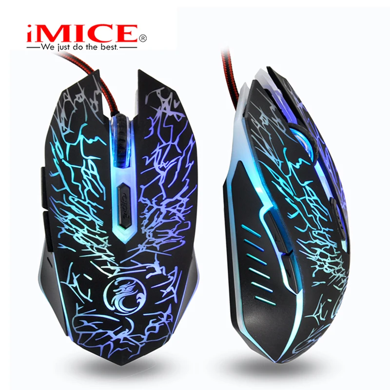 Проводная игровая мышь iMICE X5 6 кнопок 2400DPI оптическая профессиональная геймерская