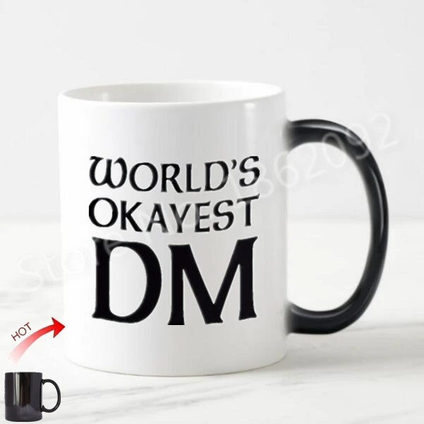Hot Funny Worlds Okayest DM Quote Coffee Mug Tea Cup Novelty Gamer Magic Mugs Cups for Brother Dad Vedio Games Gaming Gift | Дом и сад