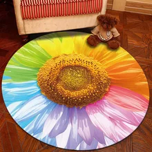 Круглый Противоскользящий ковер с 3D принтом, цветочный ковер для гостиной, подвесной коврик для корзины, прикроватный коврик для спальни, татами, коврики