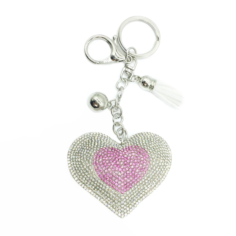 

Fashion Heart Keychain Rhinestone Keyring Car Key Chain Women Key Holder Ring