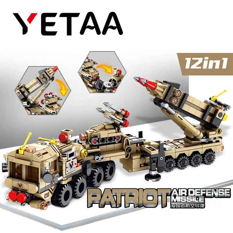 

YETAA Military Vehicles Air Defense Patriot Missile Building Blocks Games Legofigure Bricks Minecraft Blocks Toys For Children