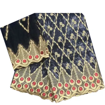 

2018 latest african bazin riche fabric 5yards+2yards high quality bazin riche getzner with beads for party dress Hot sale J96-1