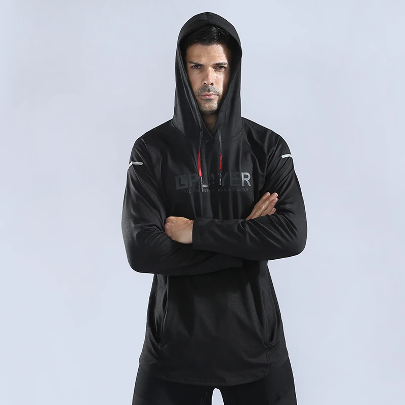 

2018 Men Running Jackets Fitness Outdoor Sport Kit Coat Football Soccer Training Shirts Sweatshirt Reflective Hooded Breathable