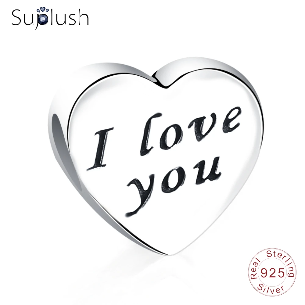 Suplush подарок ко Дню Святого Валентина 925 Серебряные шарики &quotЯ люблю тебя