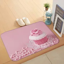 Розовый сладкий чашка для конфет торты красные розы 3d узор принт противоскользящая моющаяся половик домашний декор Entryway кухонный коврик