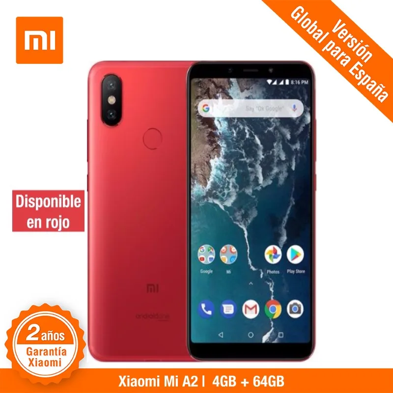 

[Global Version for Spain] Xiaomi Mi A2 (Memoria interna de 64GB, RAM de 4GB, Camara dual 20 + 12 MP) Smartphone