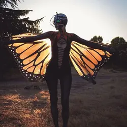 Красочные мягкие Ткань крылья бабочки палантин шарф дамы костюм феи