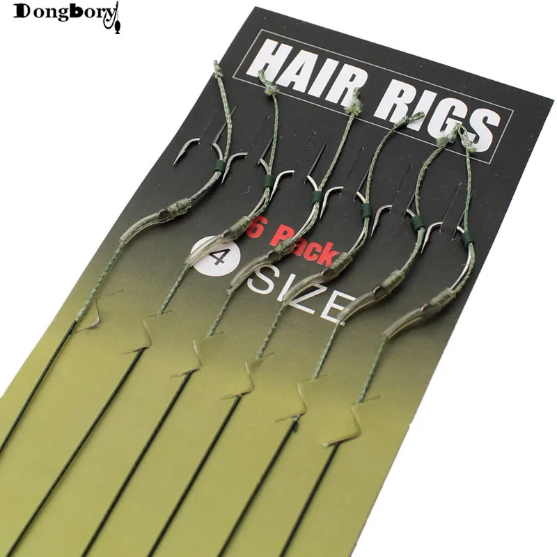6PCS Carp Fishing Rig Hair Rigs Carp Fishing Hook Links Ready Made