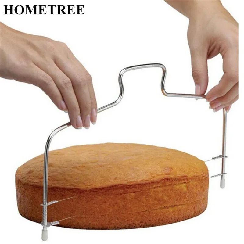 

HOMETREE Hot Sale Adjustable Stainless Steel Wire Bread Cake Cutter Cake Slicers Bakeware Leveler Slices Cake Knife Kitchen H165