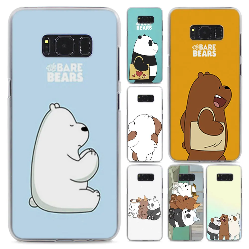 

We Bare Bears Panda style Transparent frame hard Case Cover for Samsung Galaxy S6 S7 Edge S8 S9 Plus Note9 8 Note 5