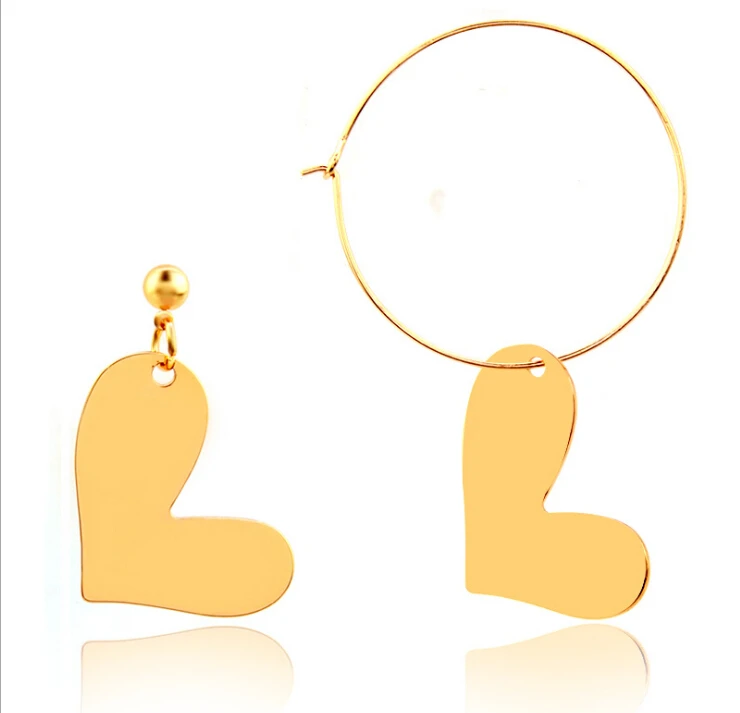 

Retro sweet girl peach love-shaped earrings simple earrings female