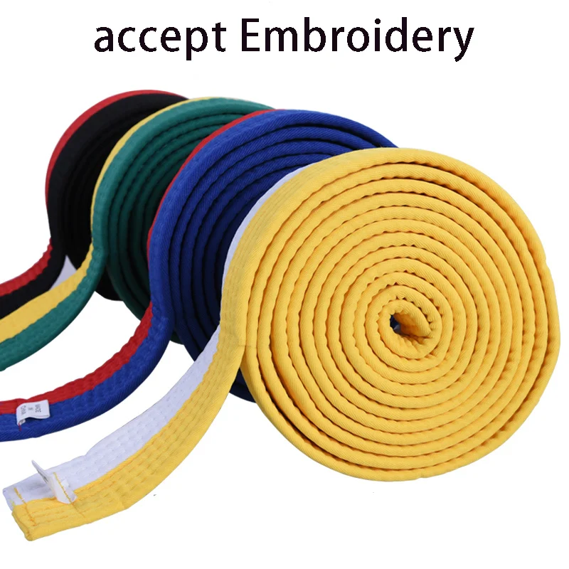 

Teakwondo belt Embroidery taekwondo belt cotton Martial Arts Uniform Ranking Belt green belt taekwondo