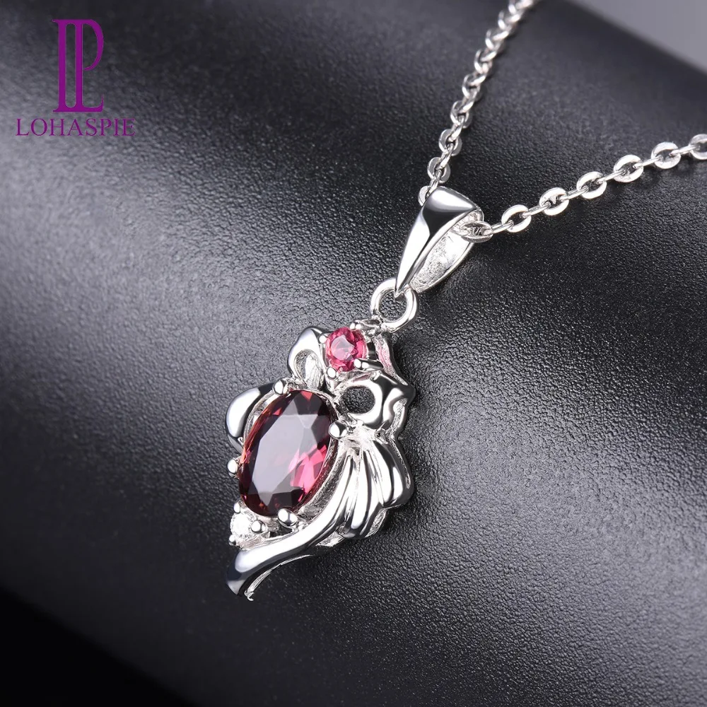 

Pendant 18K White gold Natural Gemstone Tourmaline with accent Diamond Fine Fashion Stone Jewelry For Women's Gift LohaspieNew
