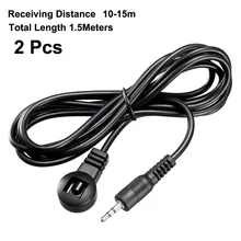 Uxcell 2,5 мм/3,5 мм Jack одноголовый ИК инфракрасный приемник 1,5 м кабель 10-15 м расстояние приема 38-56 кГц для AVR set top box 2 шт